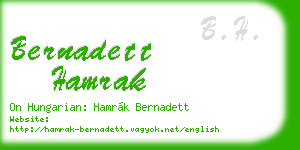 bernadett hamrak business card