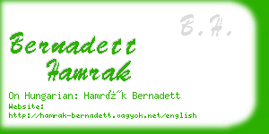 bernadett hamrak business card